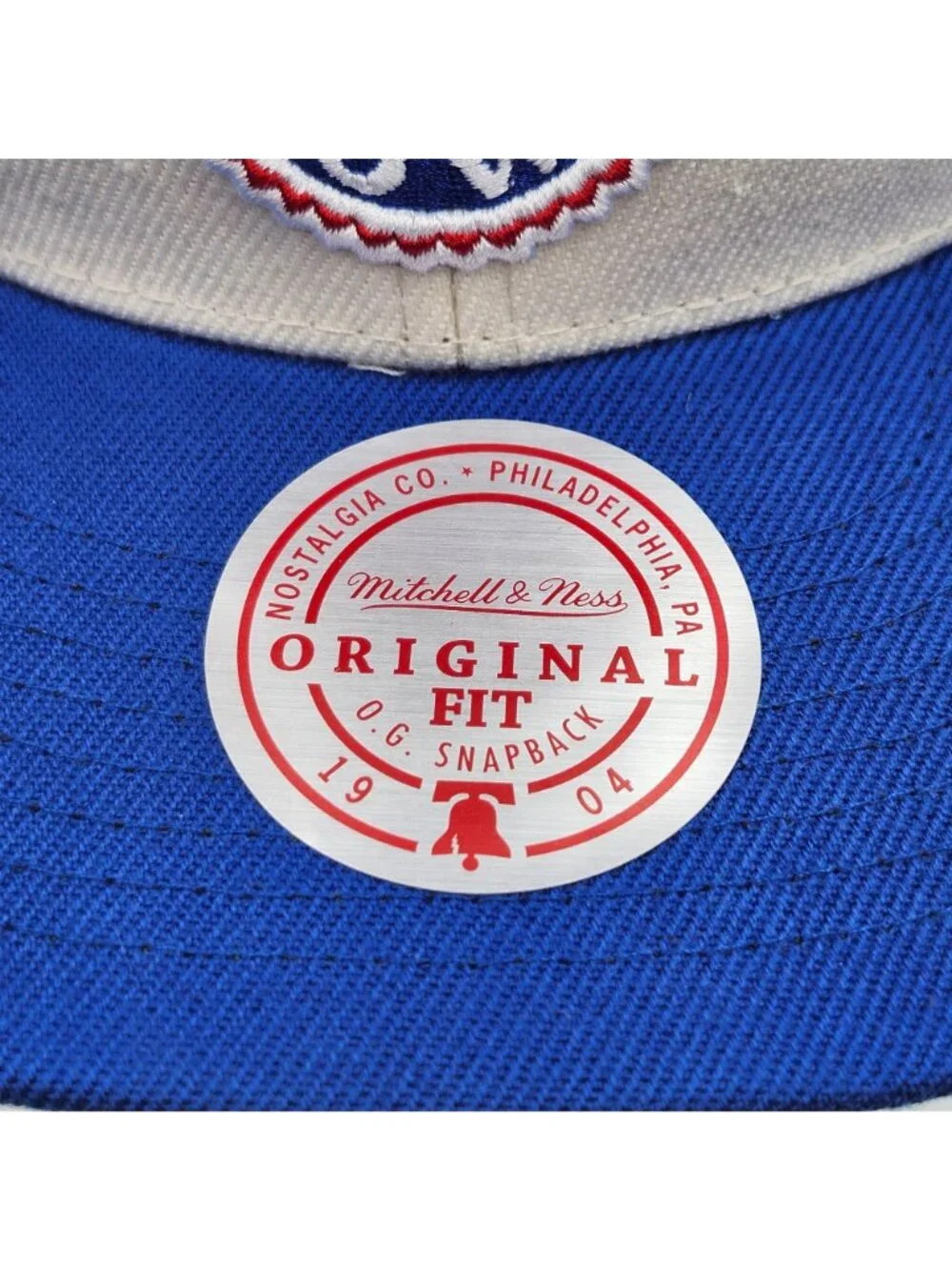 NFL Super Bowl XXVI 26 Mitchell And Ness Snapback Hat Cream Blue NWT